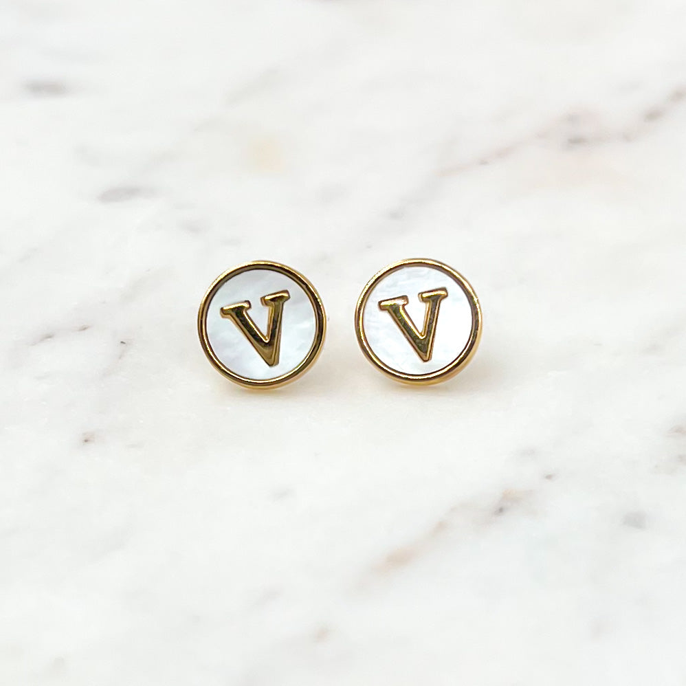 Stainless Steel Letter Earrings