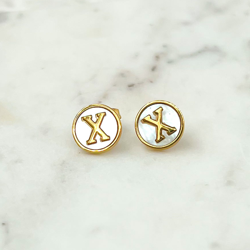Stainless Steel Letter Earrings