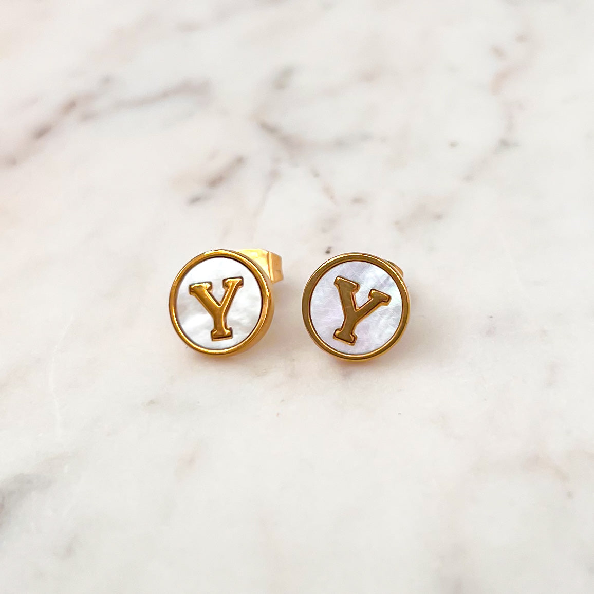 Stainless Steel Letter Earrings