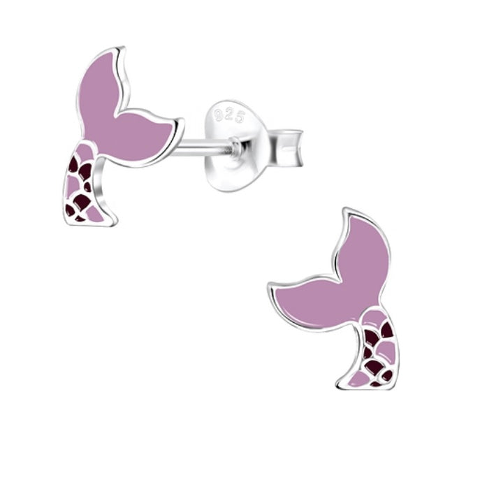 Purple Mermaid Tail Earrings