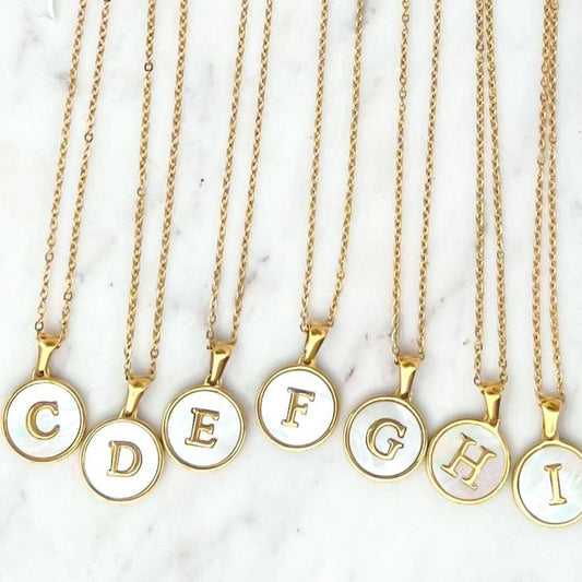 *Gold Coated Titanium Steel Letter Necklaces *