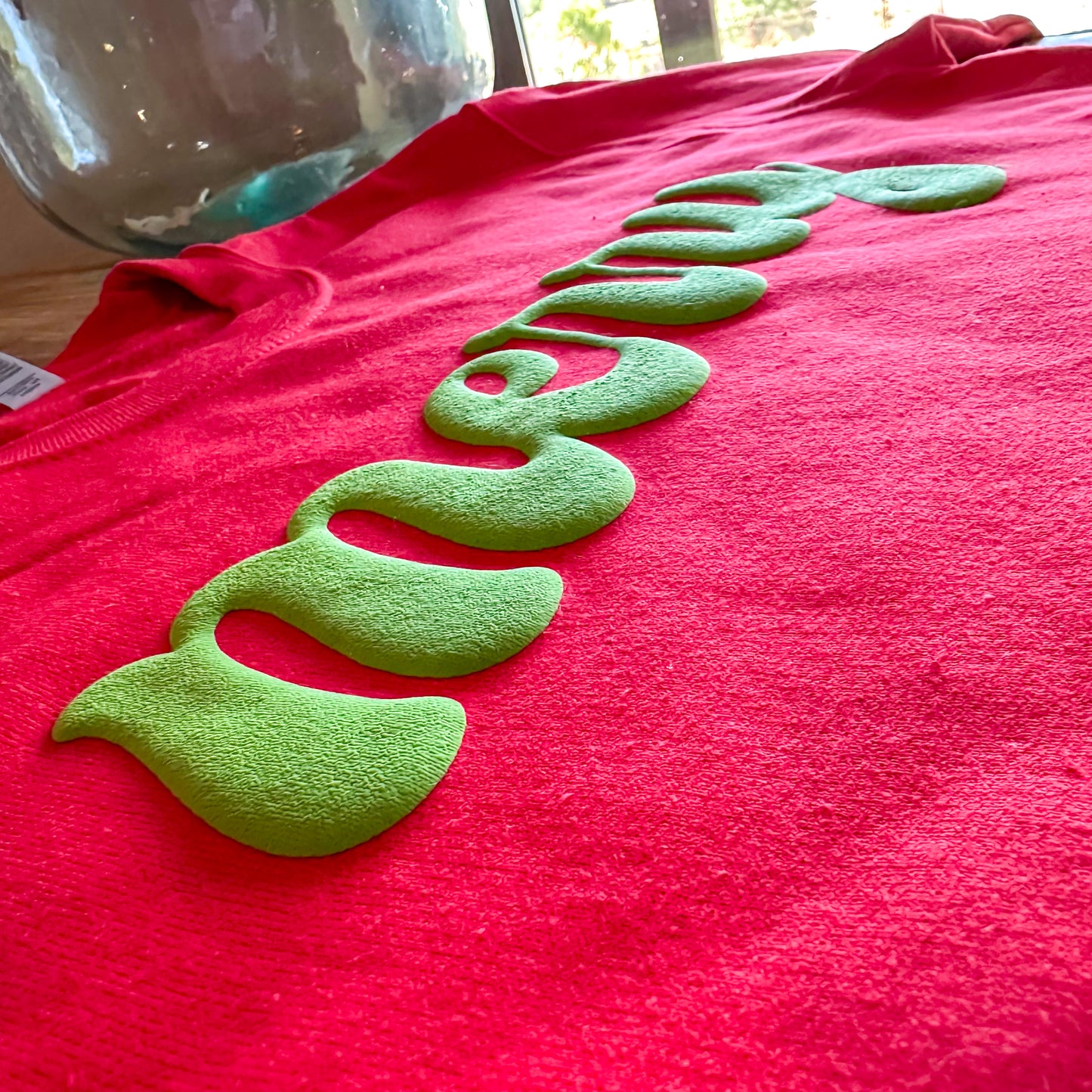 Merry Green Puff Christmas Sweatshirt