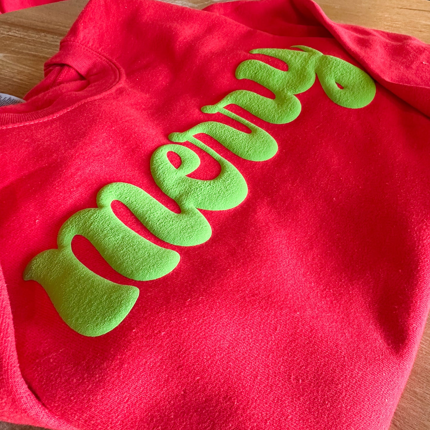 Merry Green Puff Christmas Sweatshirt