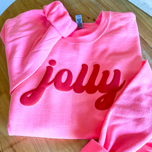 Jolly Sweatshirt – Red Puff Lettering