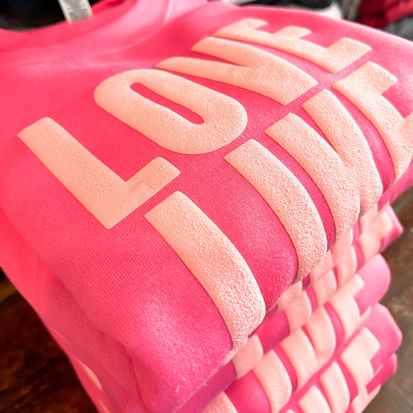 Love Like Jesus Sweatshirt Pink on Pink