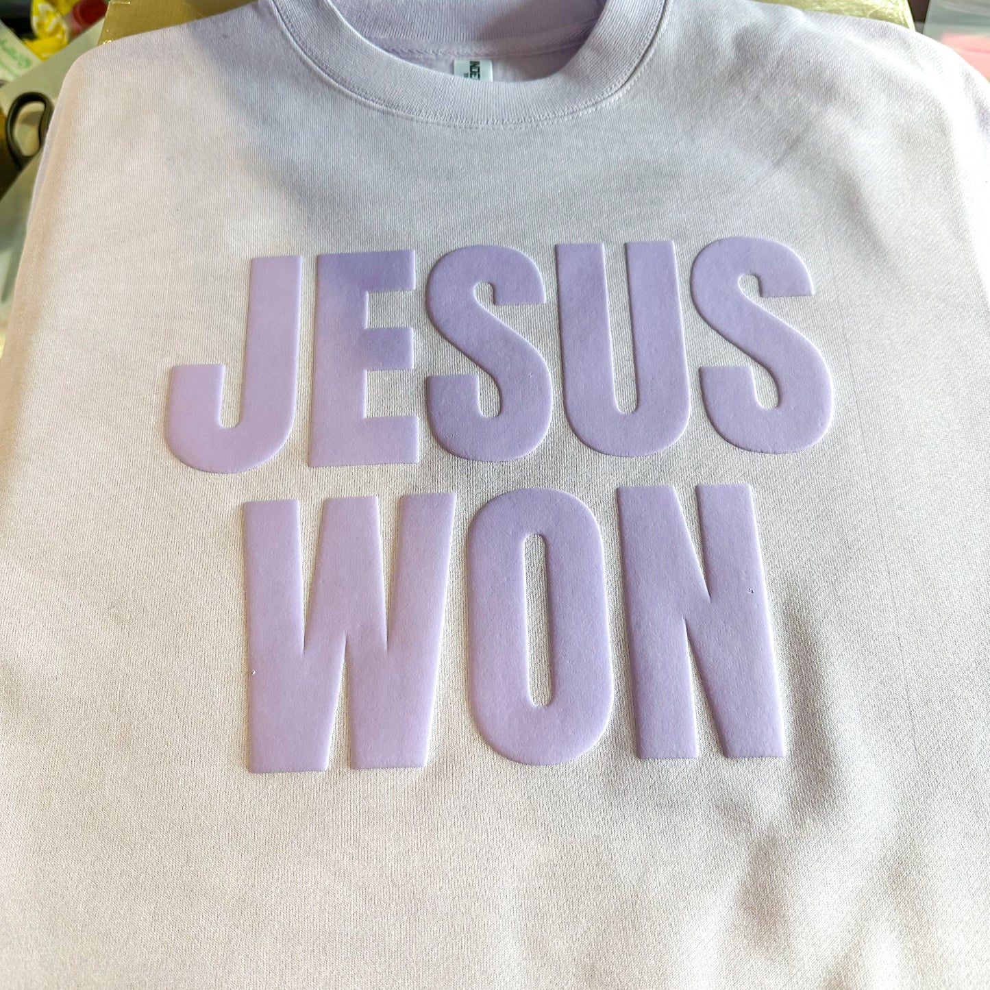 Jesus Won Puff Sweatshirt