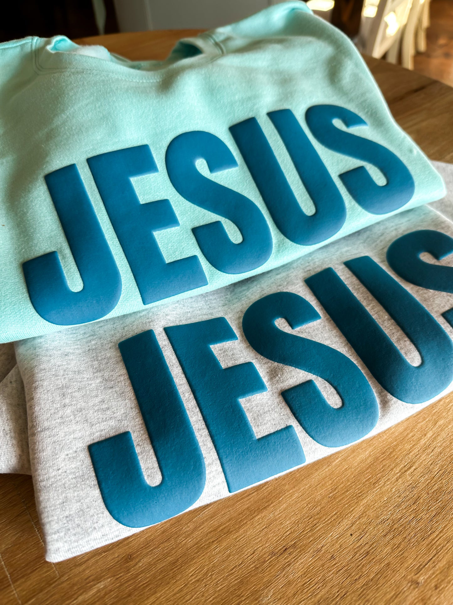 Jesus Won Blue Puff Sweatshirt