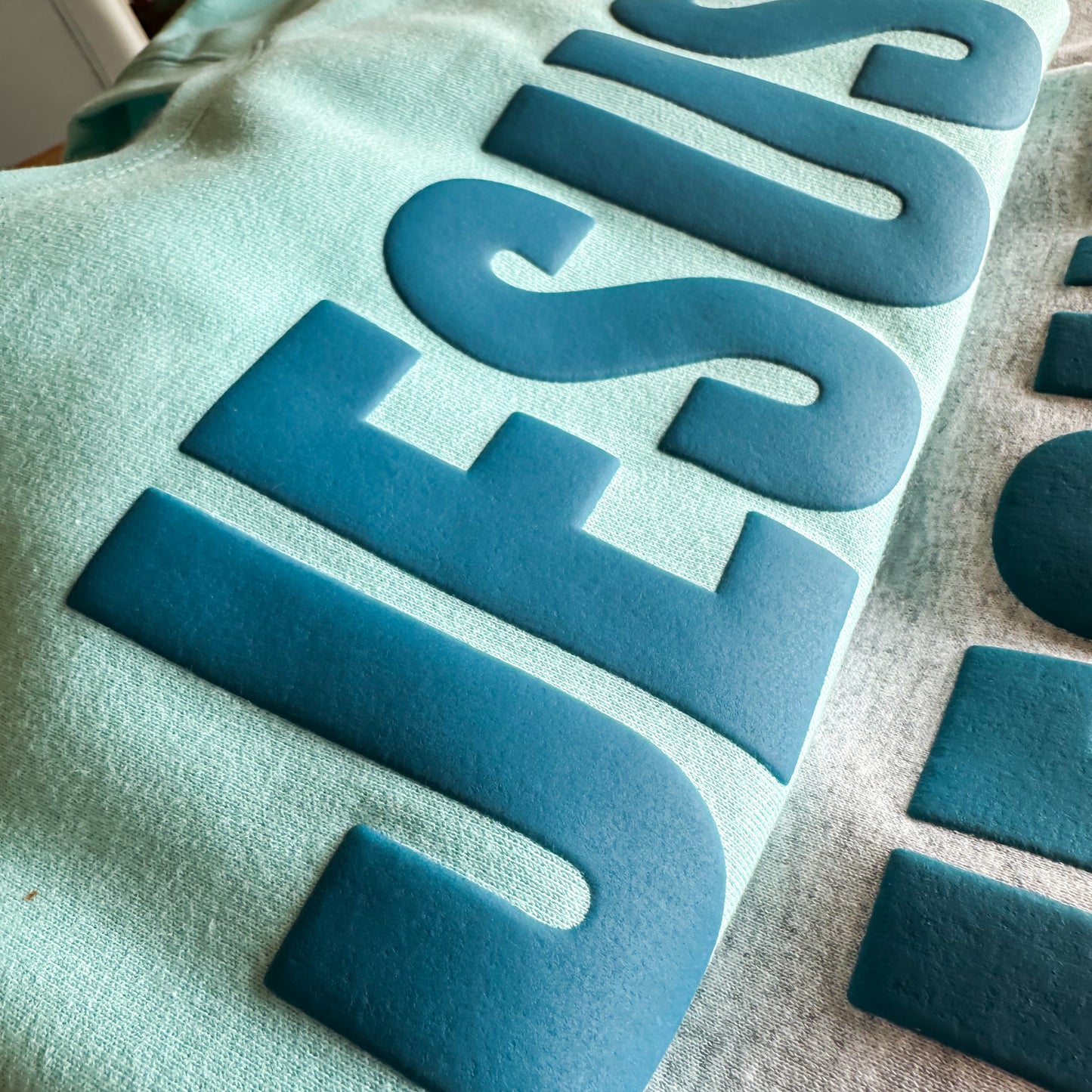 Jesus Won Blue Puff Sweatshirt