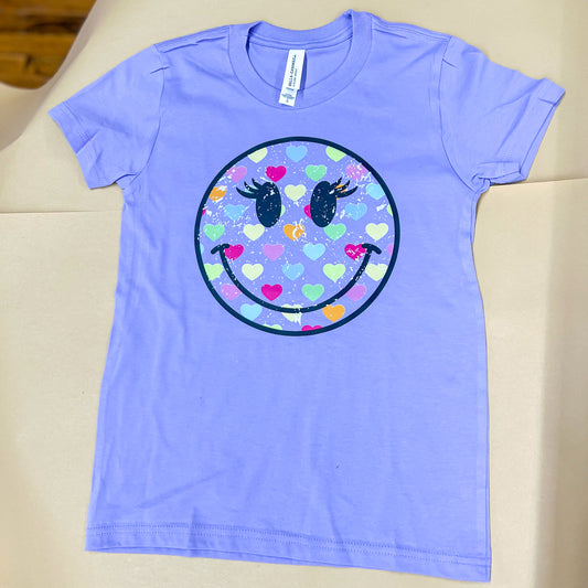 Smiley Face Heart YOUTH Valentine's Shirt