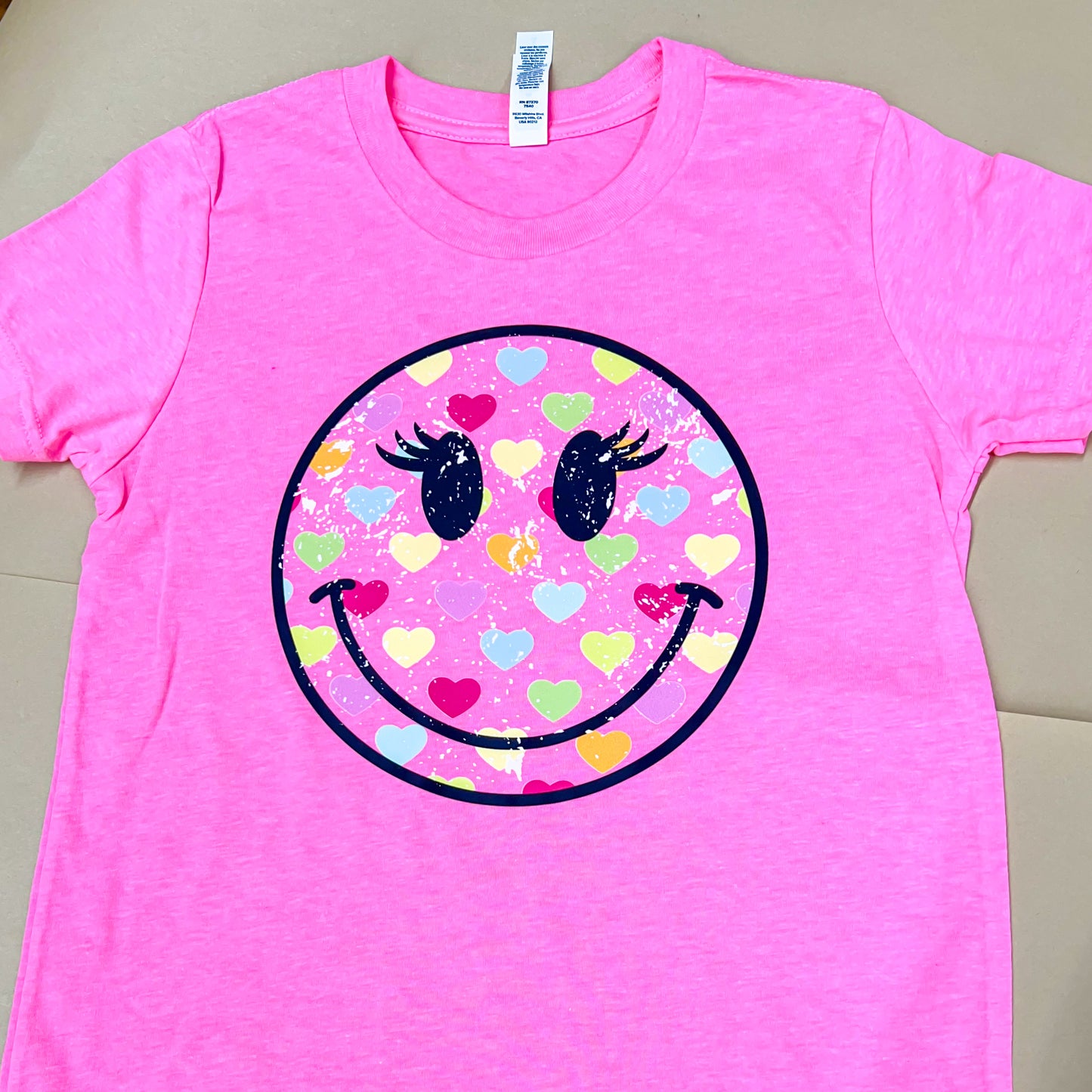 Smiley Face Heart YOUTH Valentine's Shirt