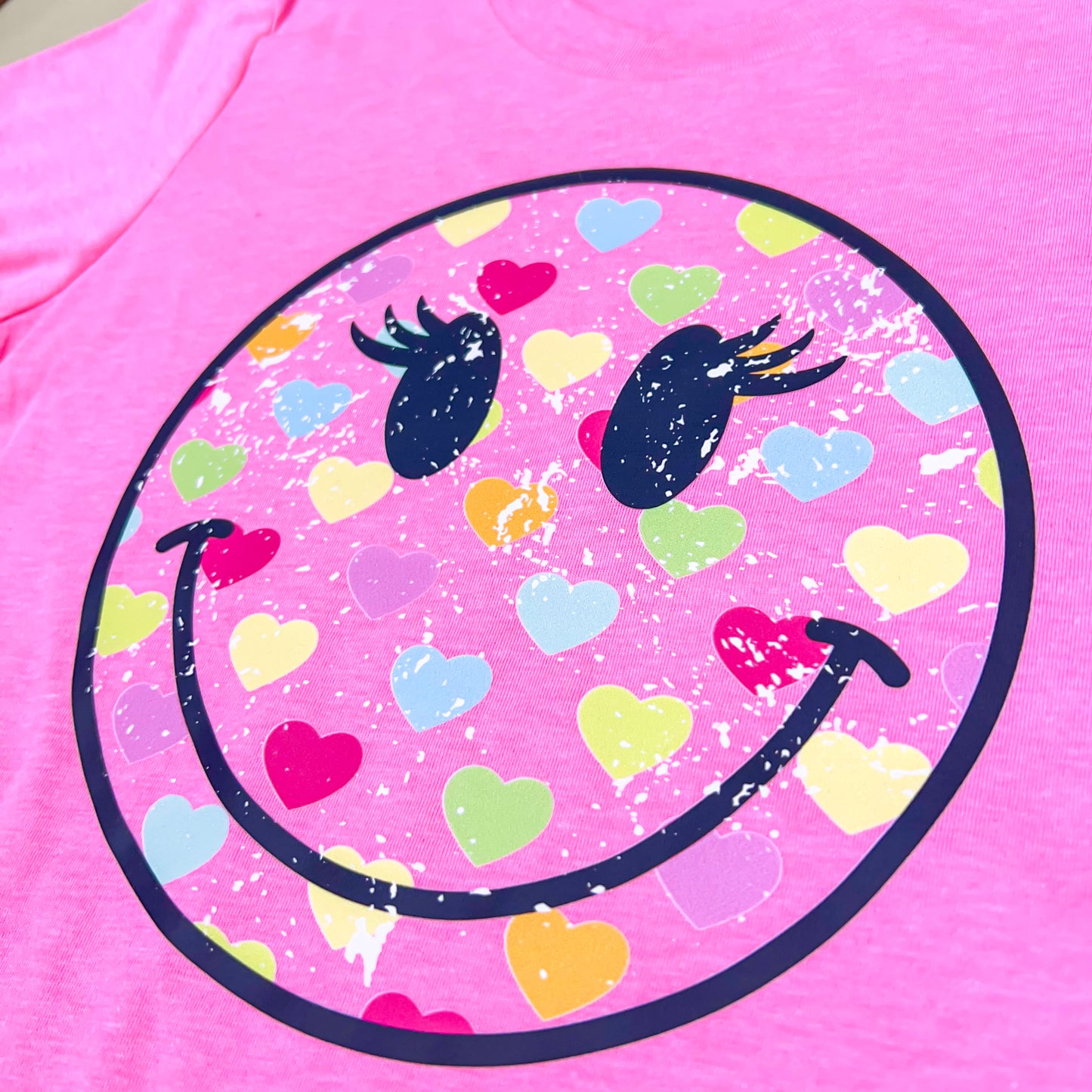 Smiley Face Heart YOUTH Valentine's Shirt