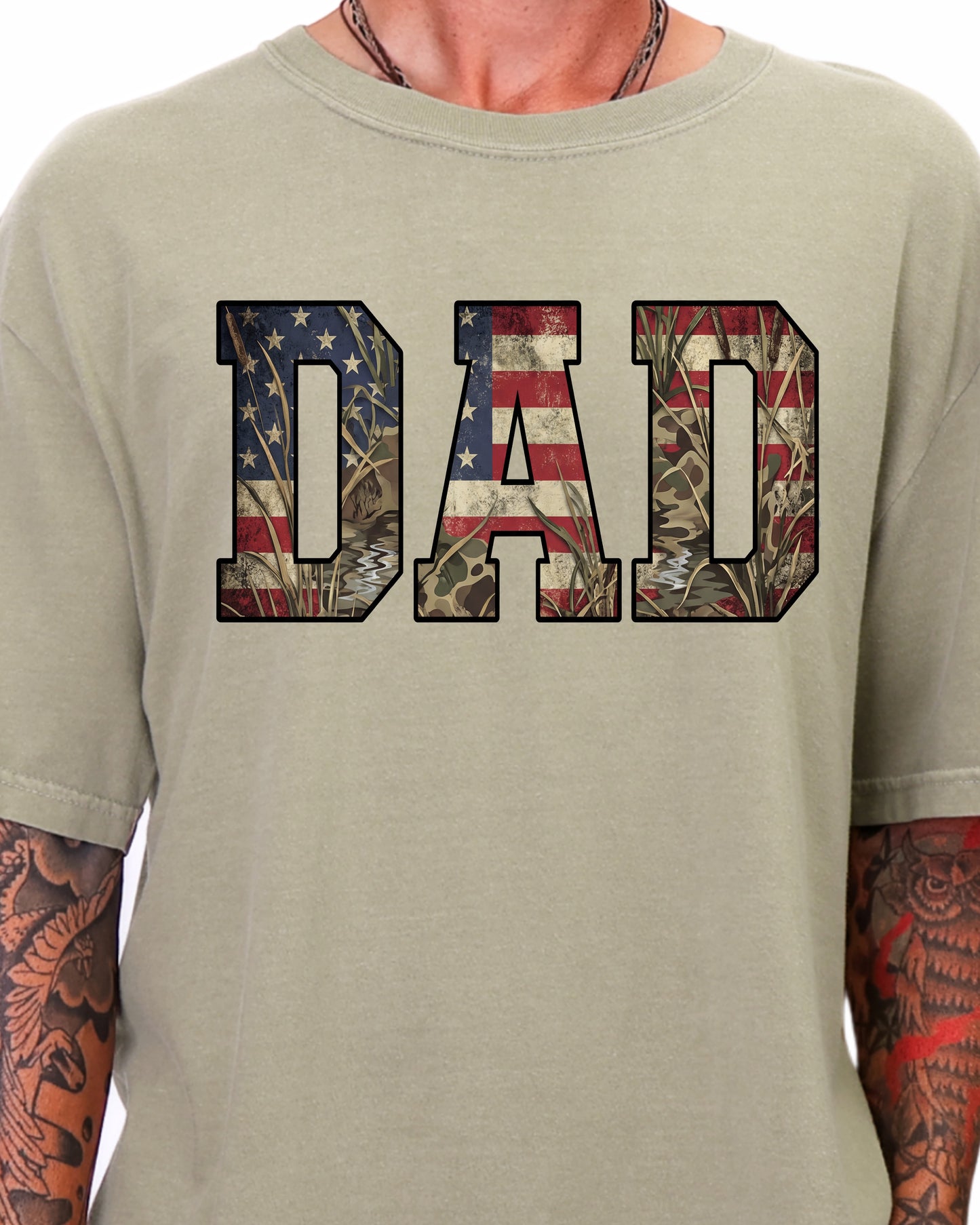 Patriotic Camo Dad Shirt | Father’s Day Gift for Dad | American Flag Dad Tee | Outdoor Dad Shirt