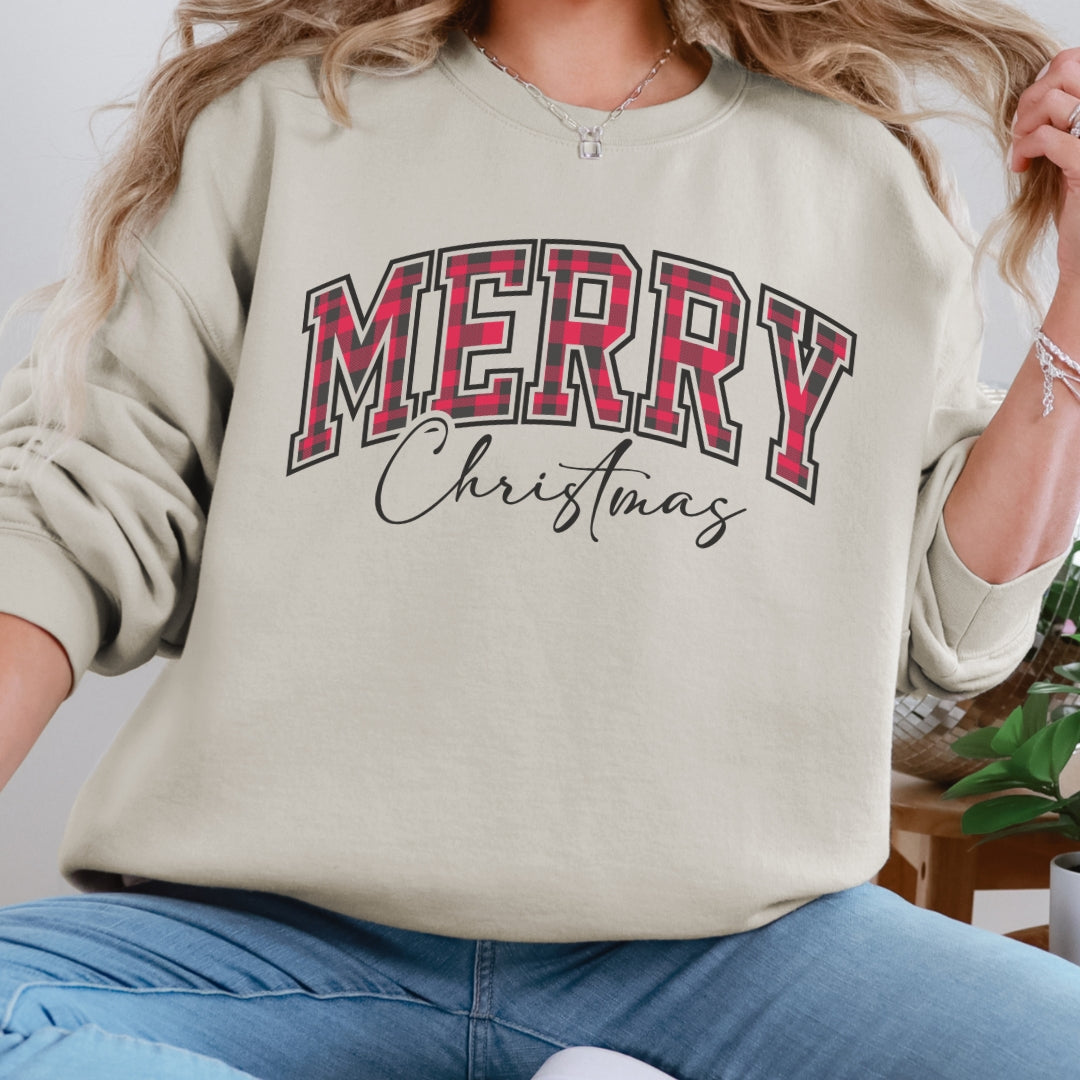 Merry Christmas Buffalo Plaid Sweatshirt