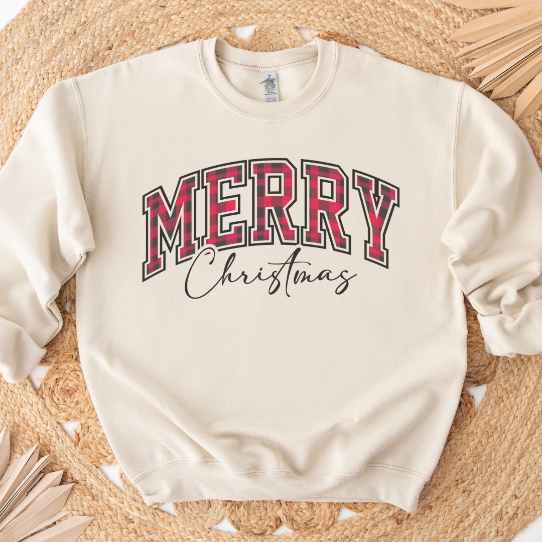 Merry Christmas Buffalo Plaid Sweatshirt