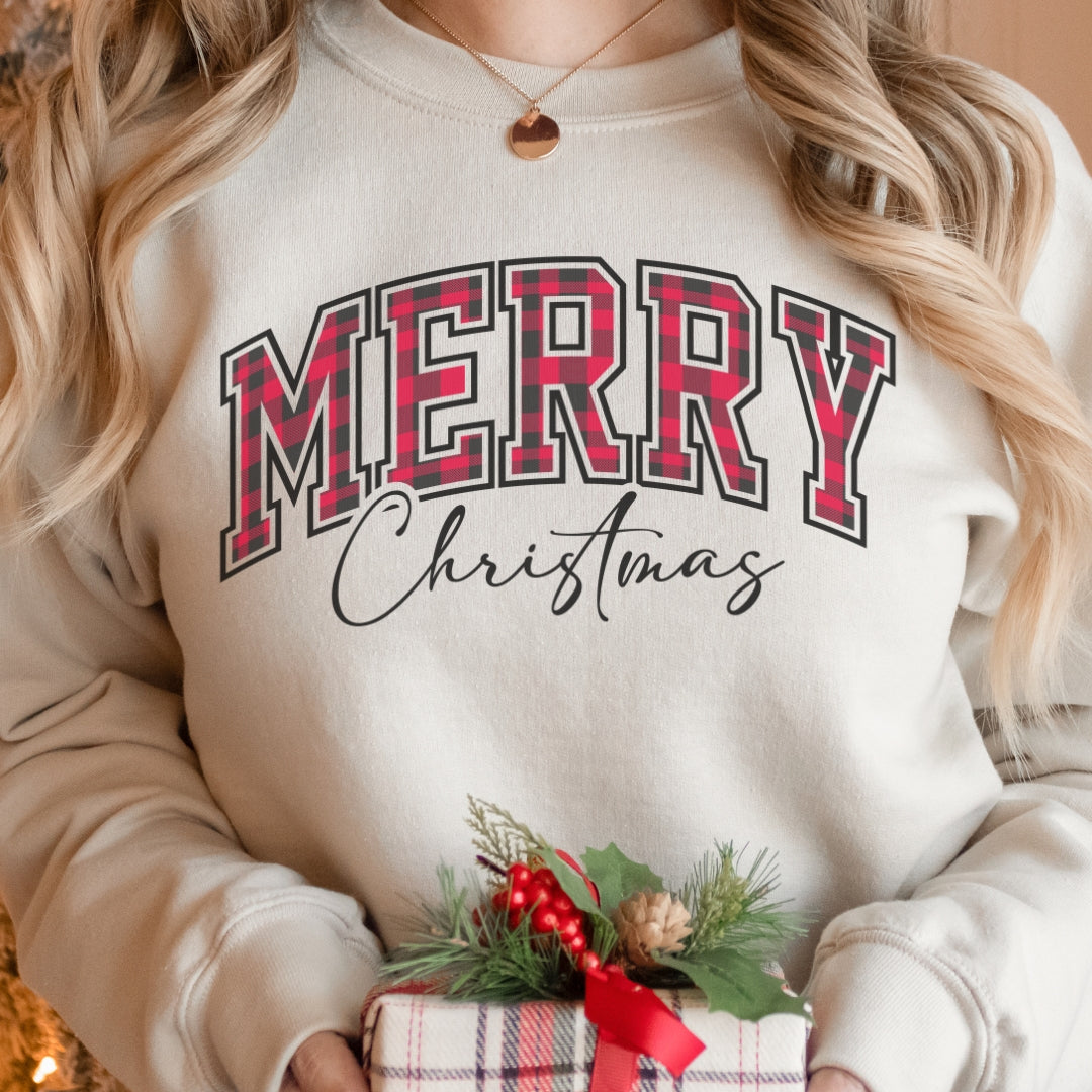 Merry Christmas Buffalo Plaid Sweatshirt