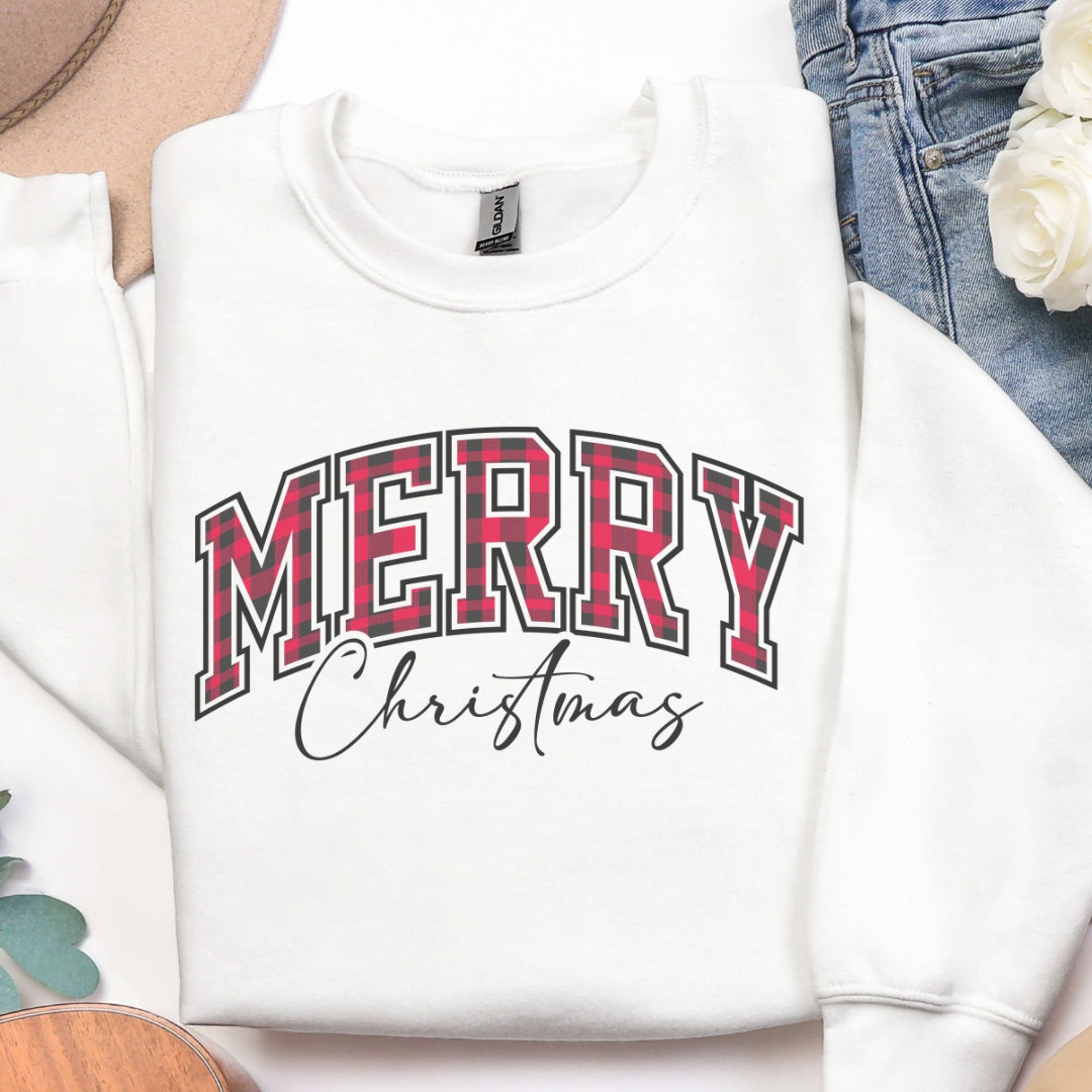 Merry Christmas Buffalo Plaid Sweatshirt