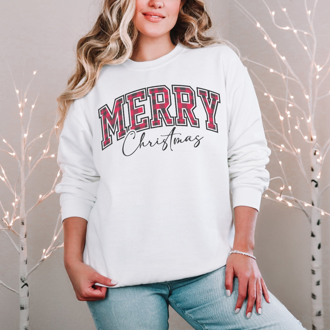 Merry Christmas Buffalo Plaid Sweatshirt