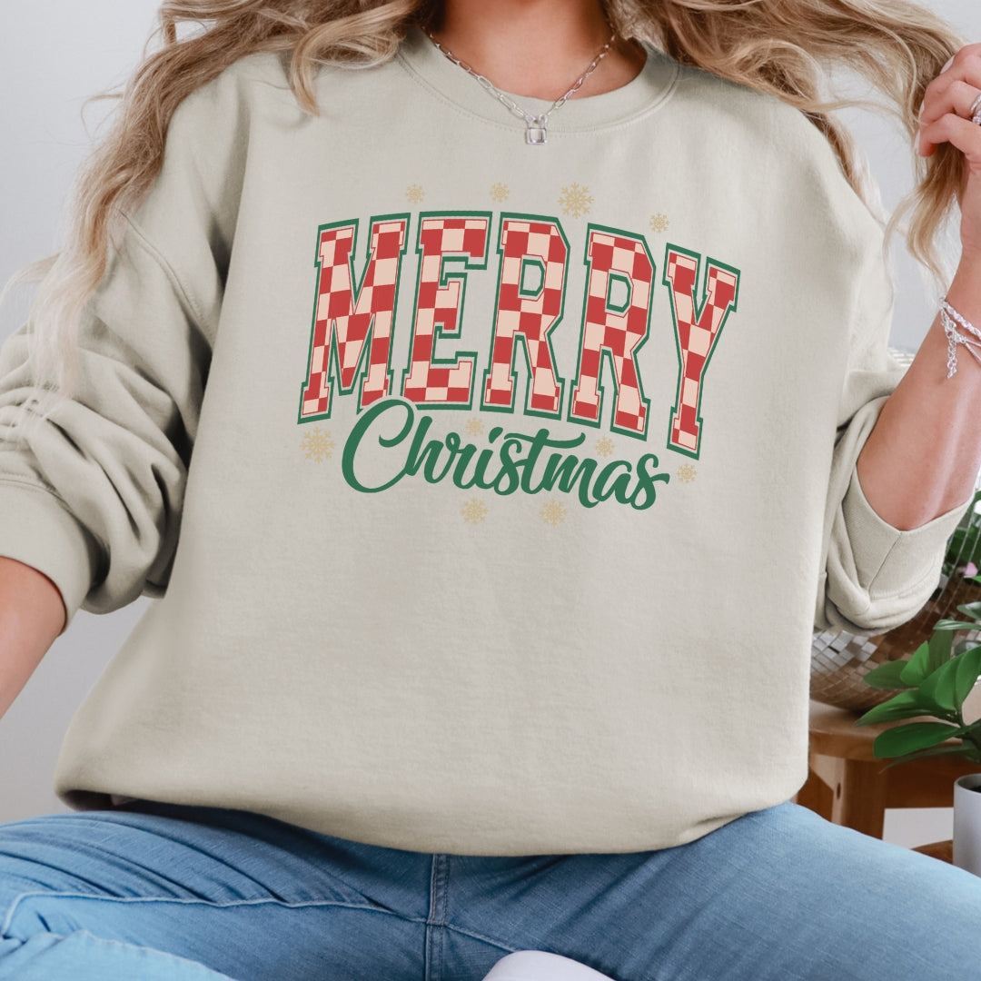 Merry Christmas Plaid Sweatshirt