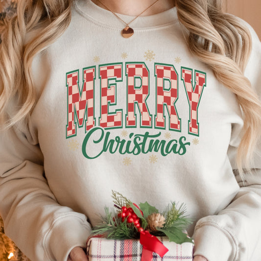 Merry Christmas Plaid Sweatshirt