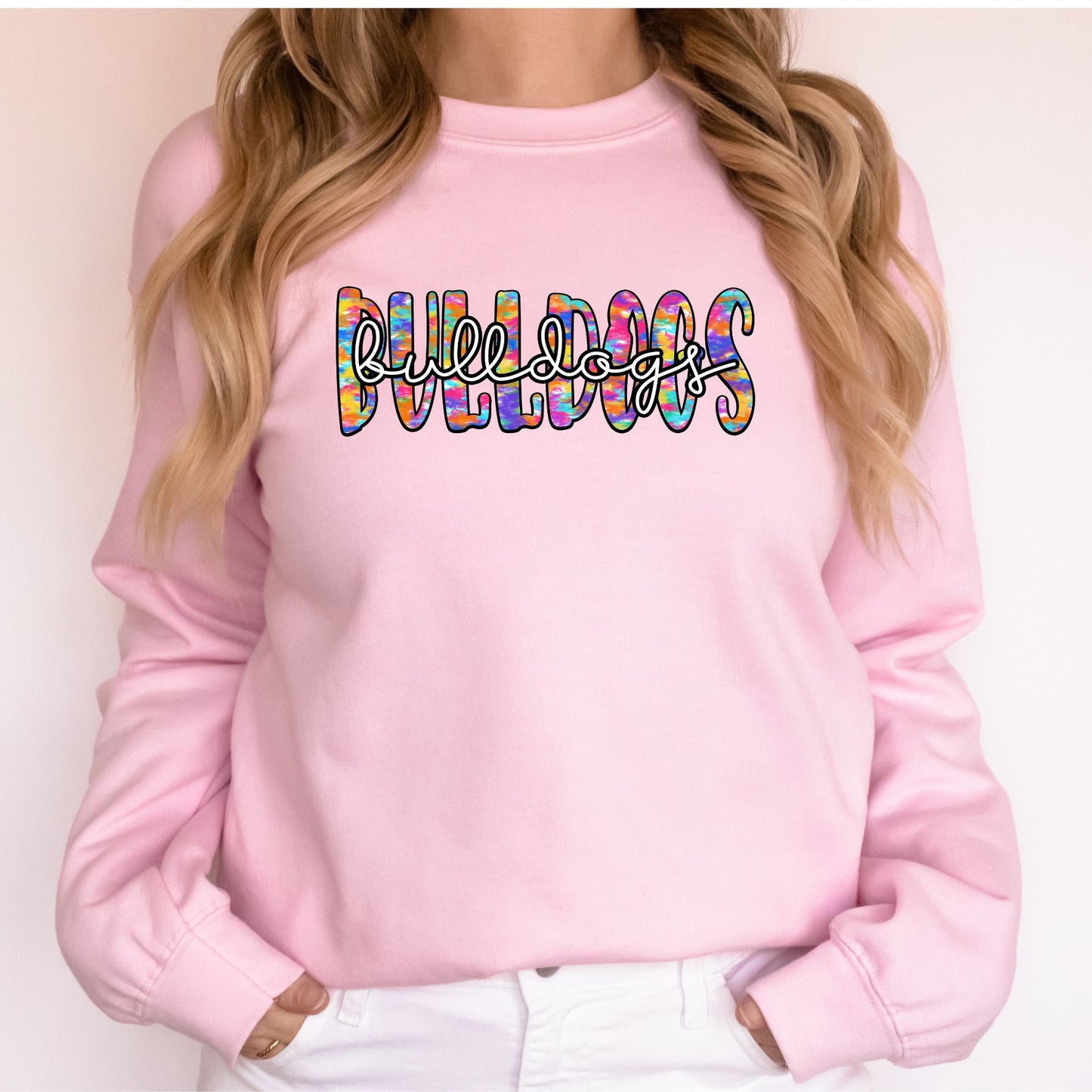 Bulldogs Tie Die Print Sweatshirt
