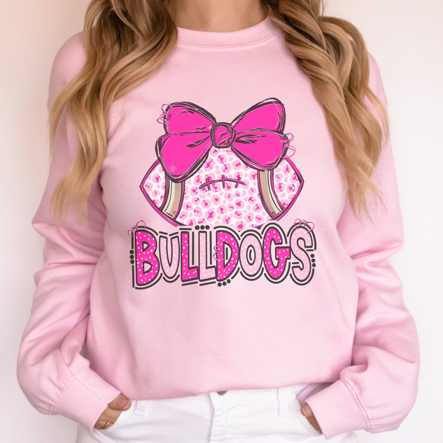 Pink Bulldogs Football Sweatshirt