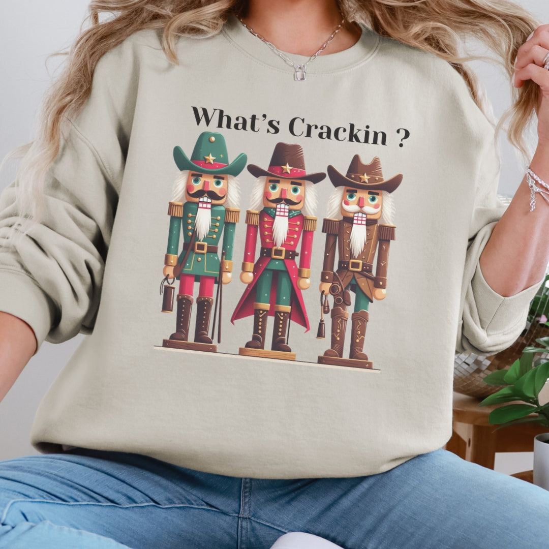 What’s Crackin? – Cowboy Nutcracker Christmas Sweatshirt