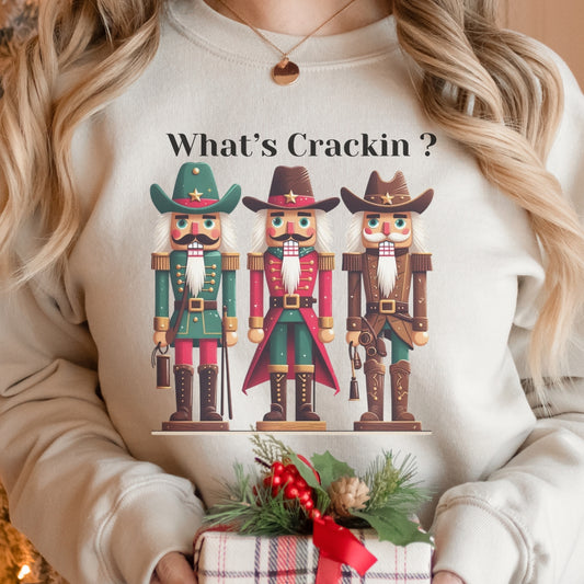 What’s Crackin? – Cowboy Nutcracker Christmas Sweatshirt