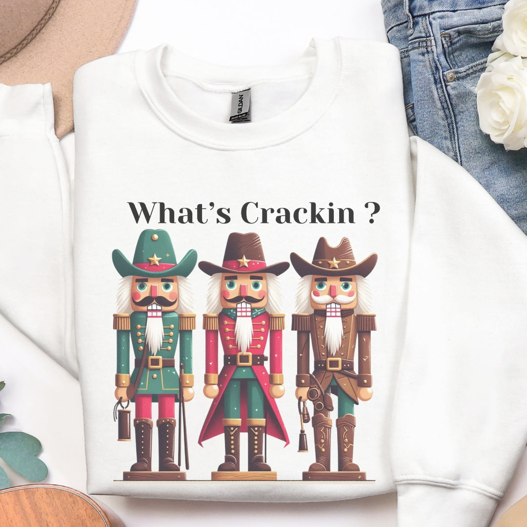 What’s Crackin? – Cowboy Nutcracker Christmas Sweatshirt