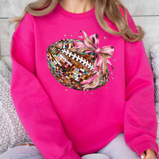 Disco Ball Football Pink Out Sweatshirt