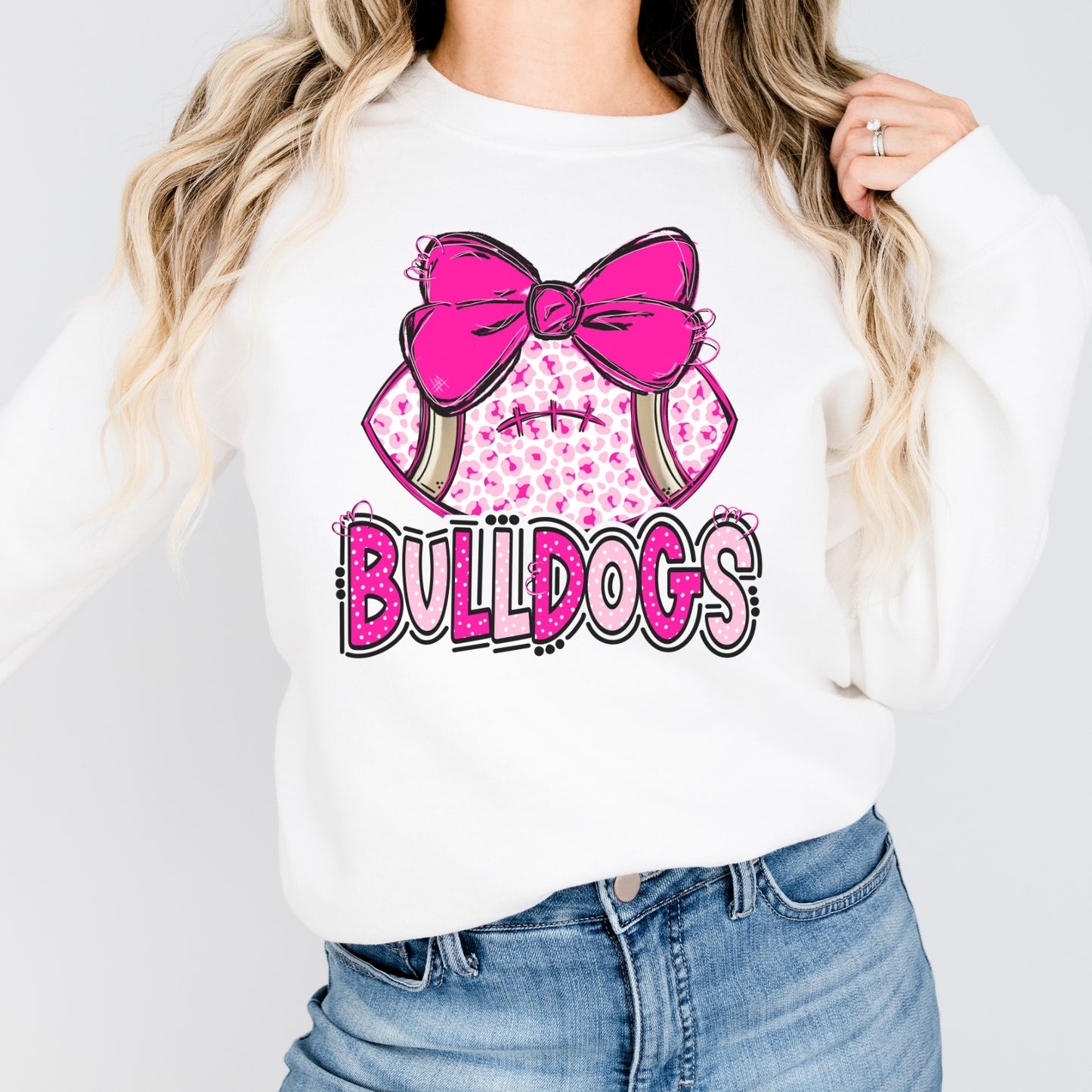 Pink Bulldogs Football Sweatshirt