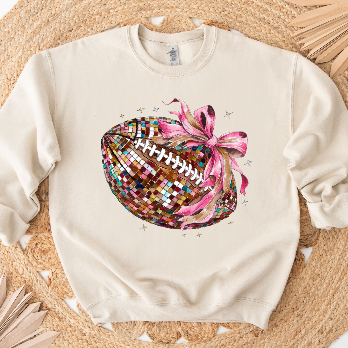 Disco Ball Football Pink Out Sweatshirt