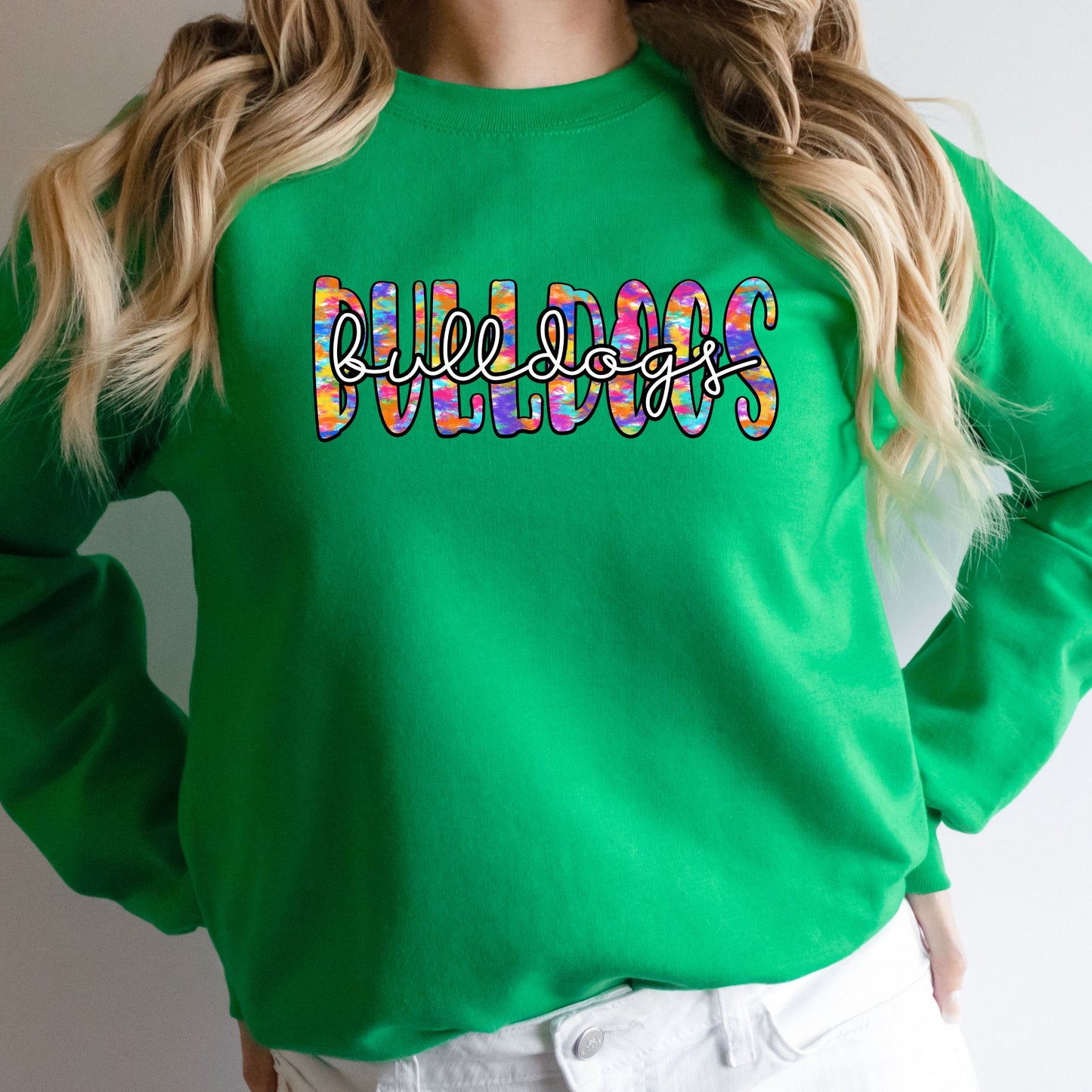 Bulldog Sweatshirt Tie Dye Style