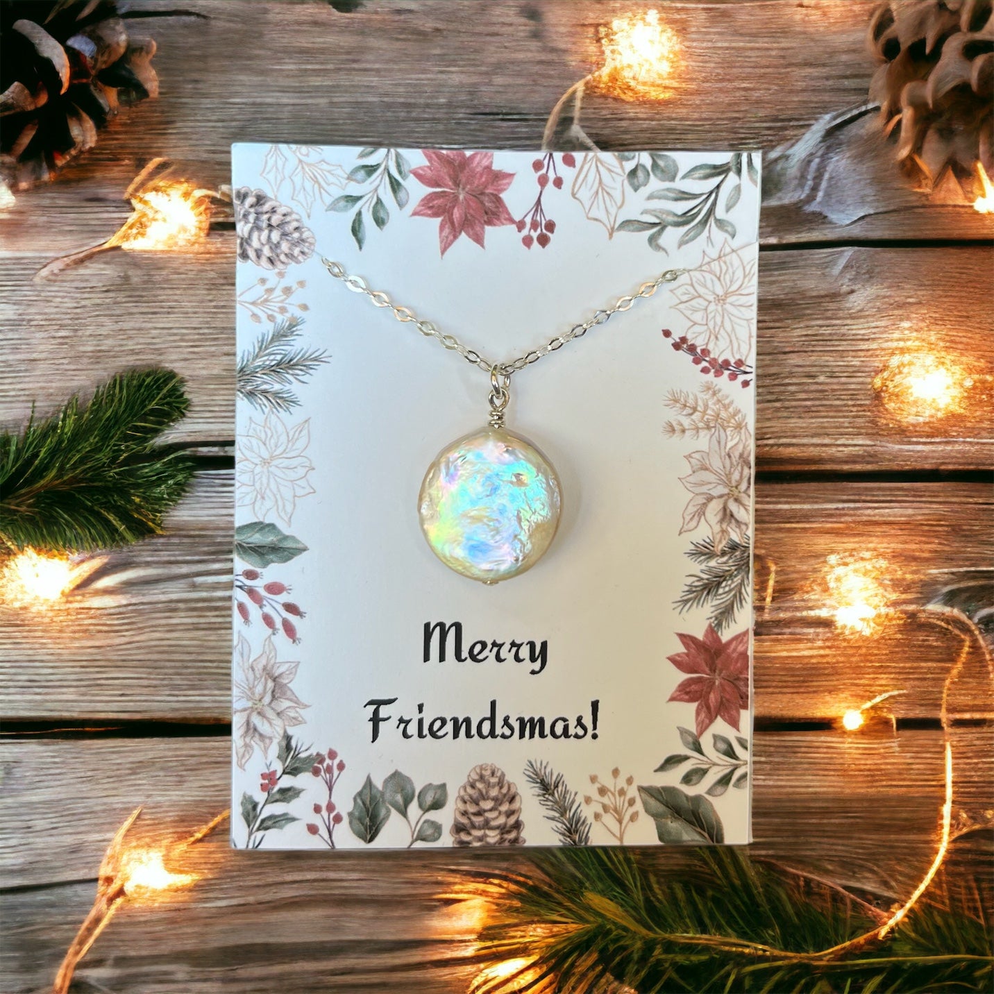 Coin Pearl Merry Friendsmas  NECKLACE