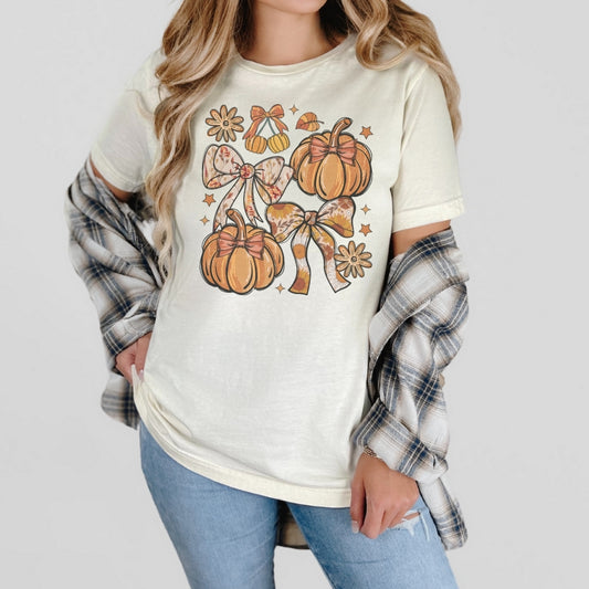 Pumpkins & Bows Fall Tee