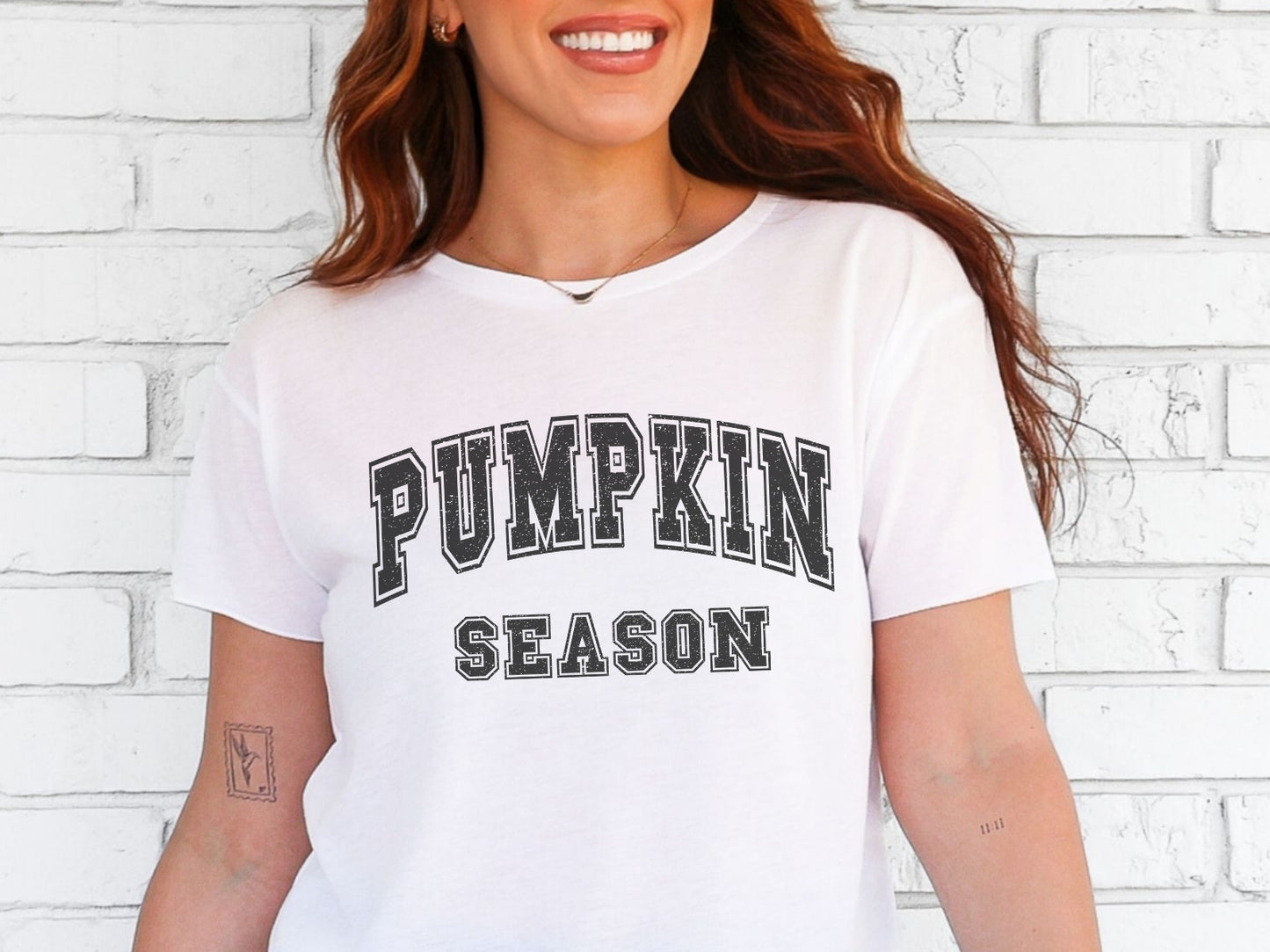 Pumpkin Season Collegiate Pirnt T-shirt