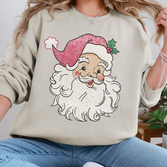 Vintage Glitter Santa Sweatshirt | Cozy Retro Christmas Crewneck(Copy)