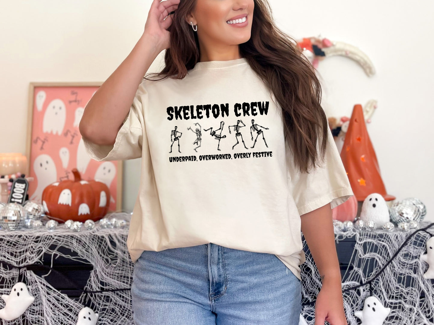 Skeleton Crew Halloween T-Shirt – Funny Festive Work Humor Tee