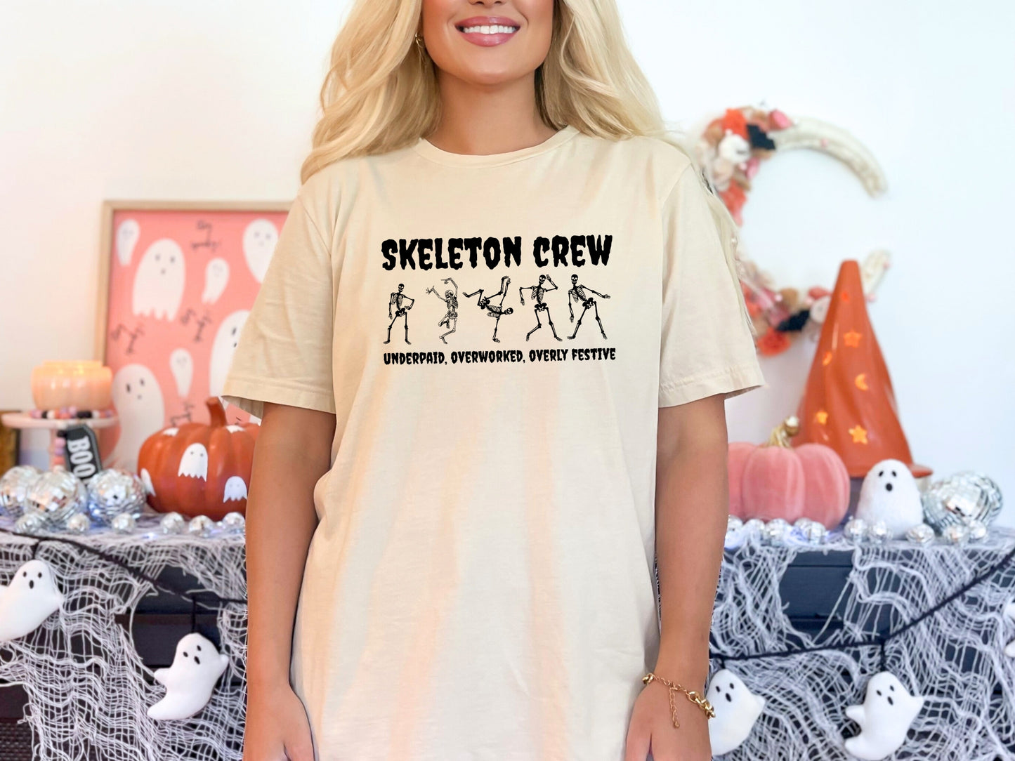 Skeleton Crew Halloween T-Shirt – Funny Festive Work Humor Tee
