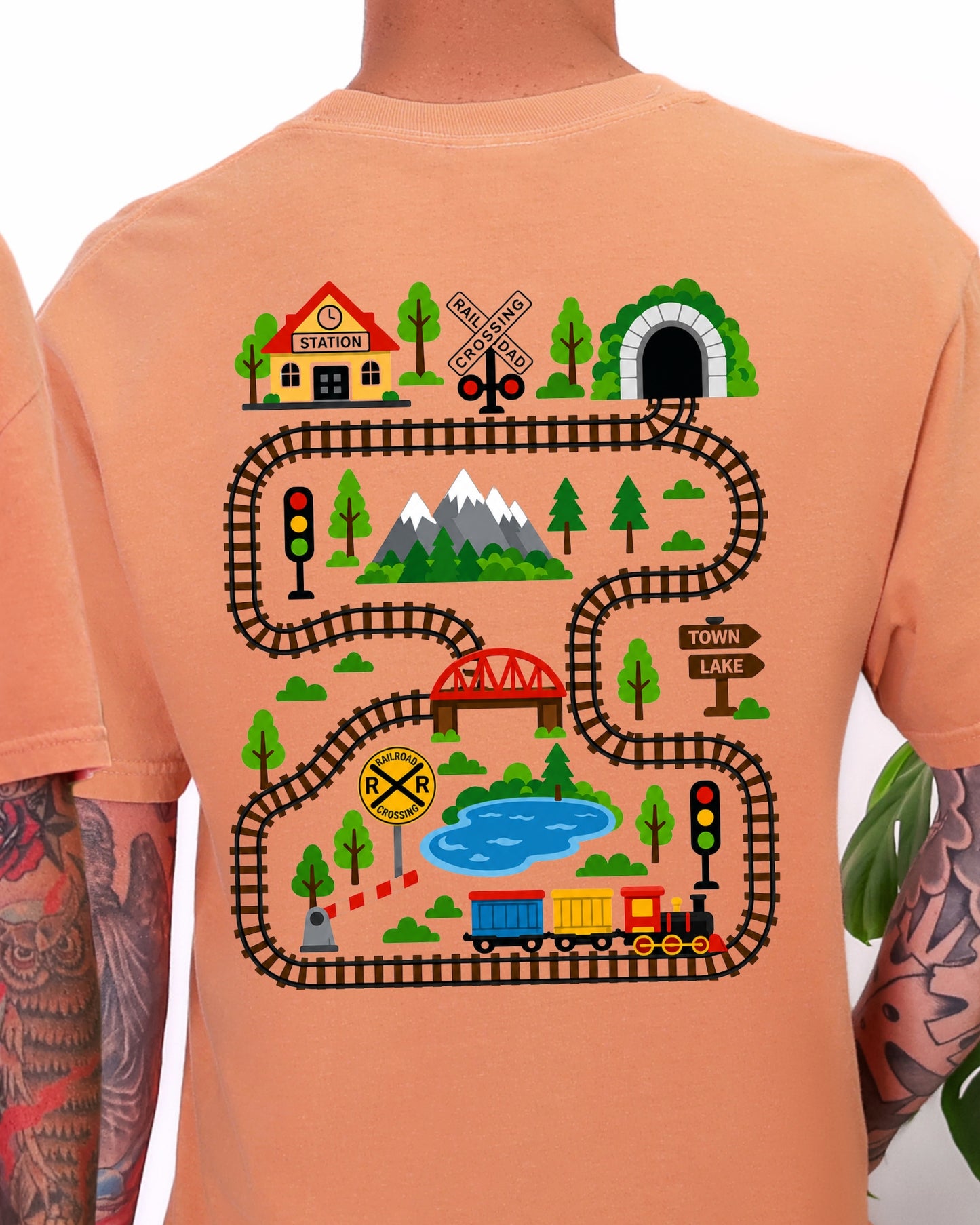 Tired Dads Club Train Shirt, Play Mat Tshirt for Dad, Interactive Tee, Fun Dad Gift, Train Engineer Shirt, Sensory Play Tee