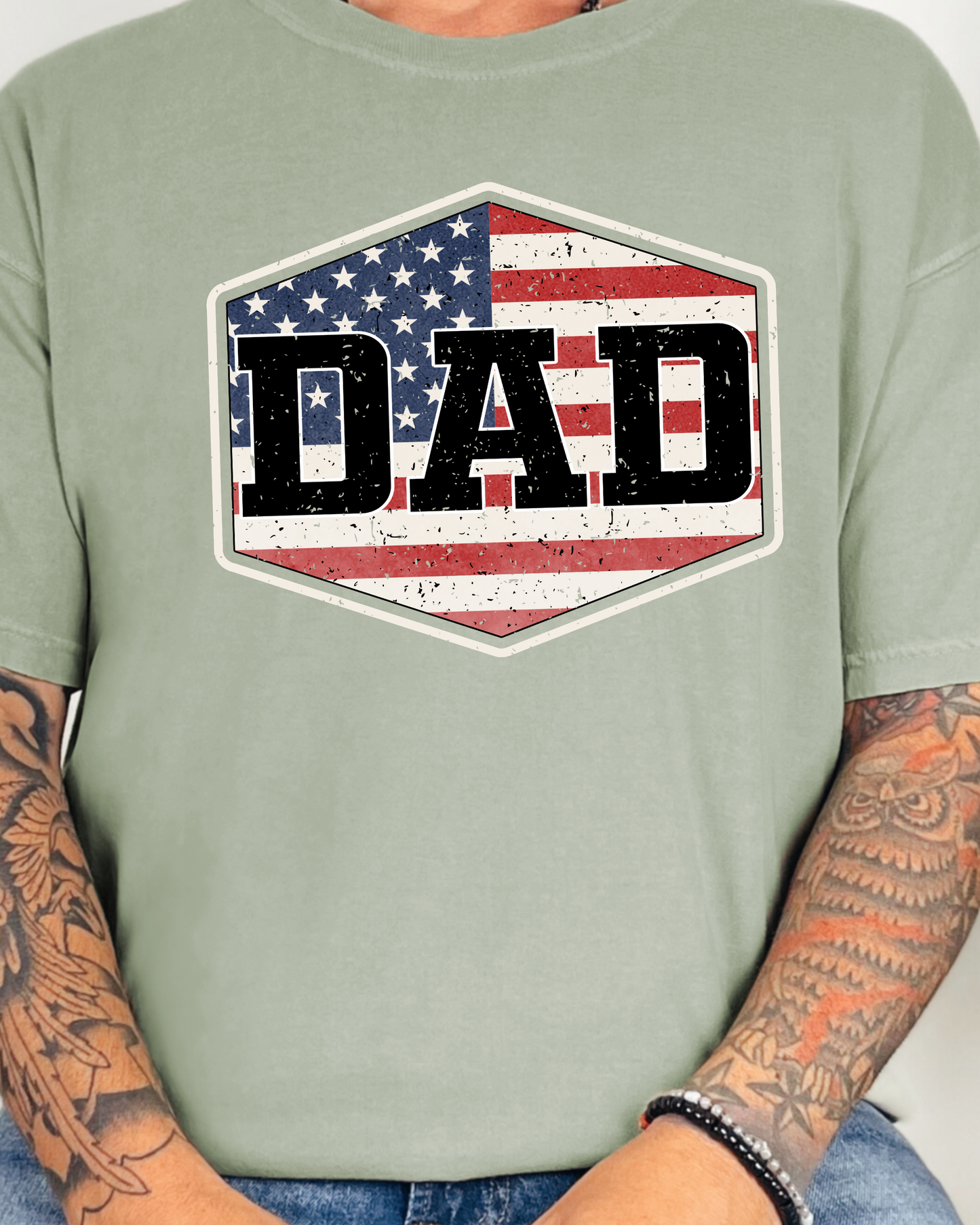 Patriotic Dad Shirt, Comfort Colors Dad Tee, Fathers Day Gift for Dad, American Flag Dad Shirt, 4th of July Dad Shirt