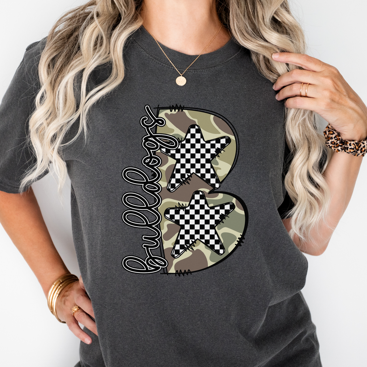 Pepper Comfort Colors 1717 Bulldogs camouflage B graphic tee