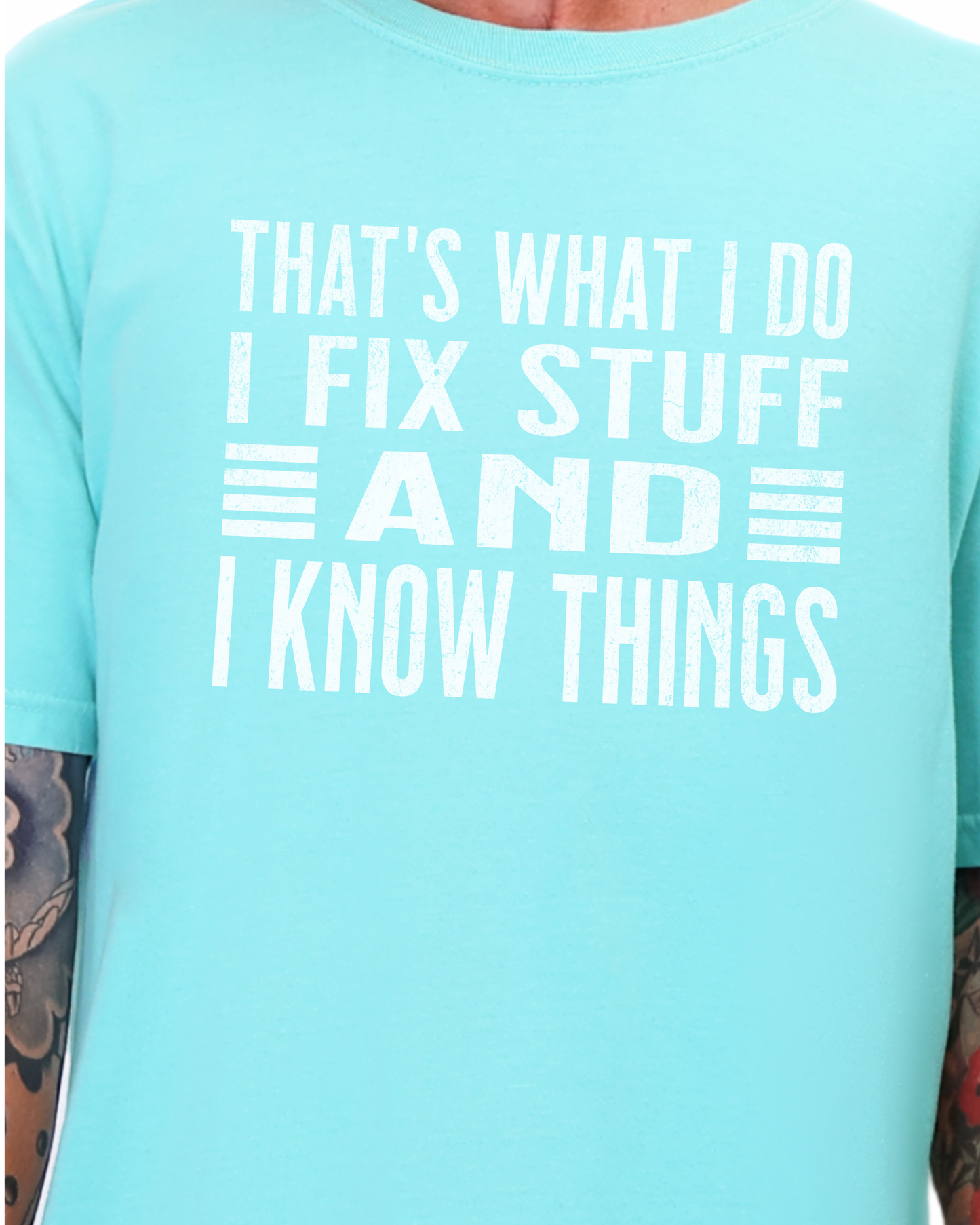 Funny Dad Shirt, I Fix Stuff and I Know Things Shirt, Comfort Colors Men’s Tee, Handyman Shirt, Father’s Day Gift for Dad