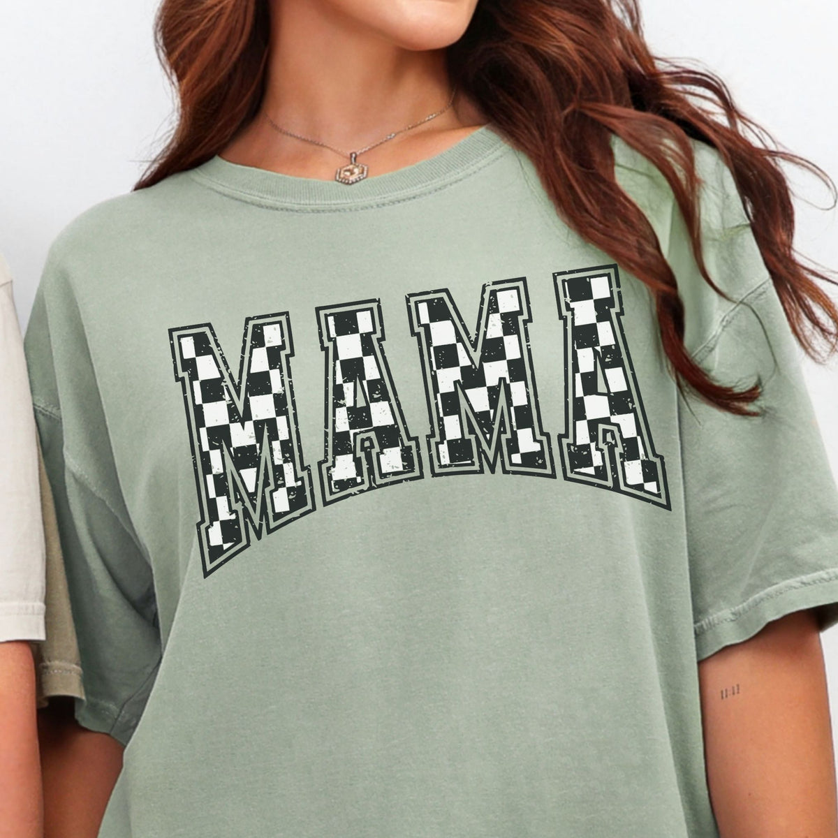 Bay Comfort Colors 1717 tee with checkered MAMA design