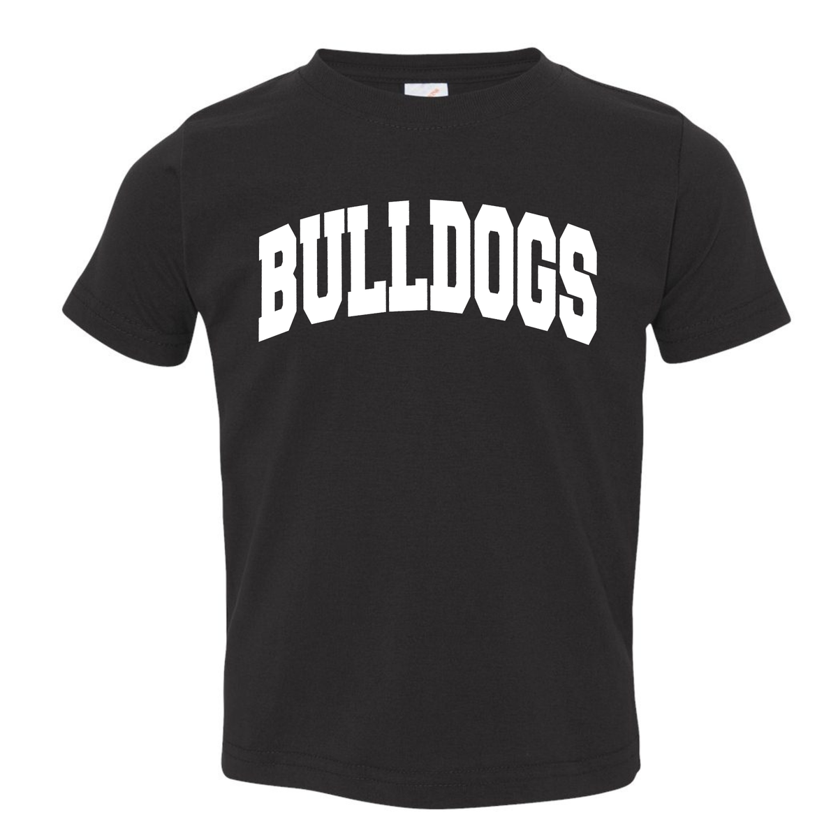 Collegiate Bulldogs toddler T-shirt in Black, Rabbit Skins flat lay