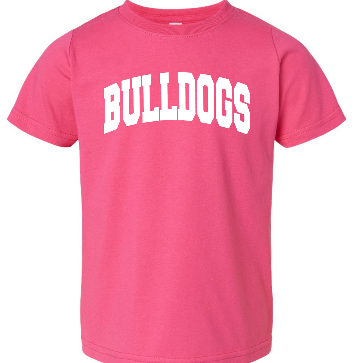 Collegiate Bulldogs toddler T-shirt in Raspberry, Rabbit Skins flat lay