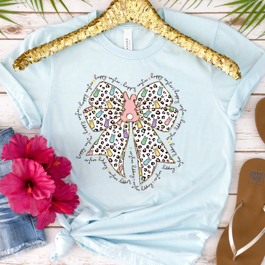 Happy Easter Bow and Peep Tshirt