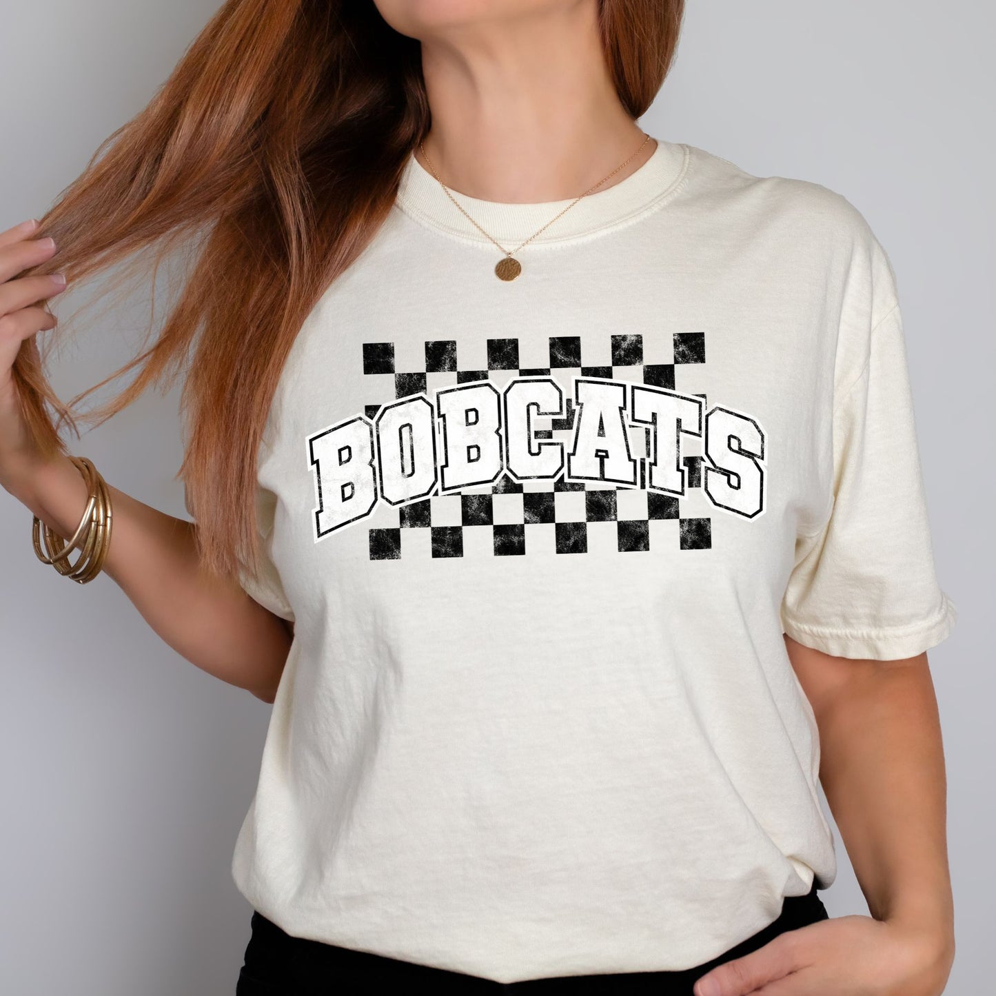 Bobcats with Checkered Background Tshirt