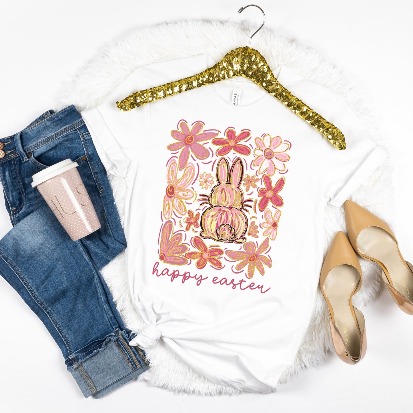 Floral Easter Bunny Tshirt