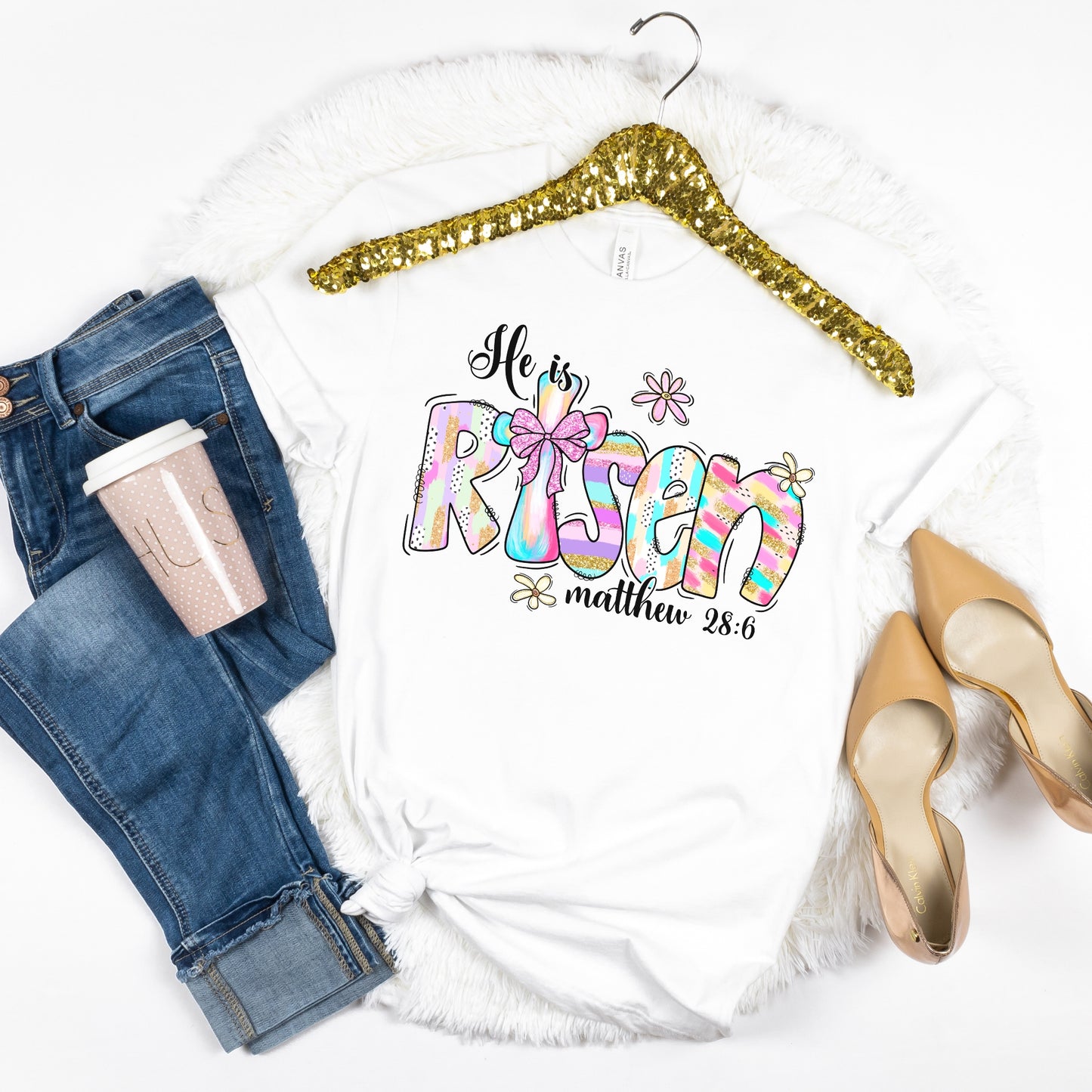 He is Risen Pastel Easter Tshirt