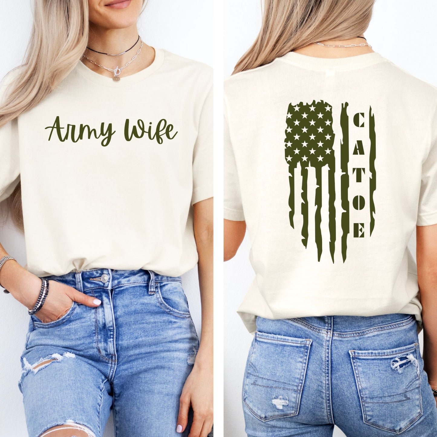 Custom Military/ Army Patriotic July 4th Memorial Veteran's Day Tshirt